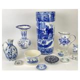 Blue & White Porcelain Vases, Dishes & More