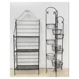 Wrought Iron Plant Stand & Baker