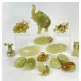 Carved & Polished Onyx Figurines, Eggs, Grape