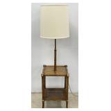 Burlwood Bamboo Style End Table Floor Lamp
