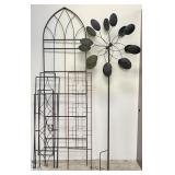 Metal Garden Pinwheel & Trellises