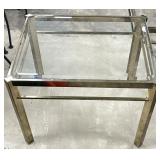 Italian Modernist Brass & Glass Side Table