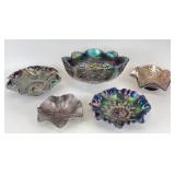 Vintage Amethyst Carnival Glass Bowls