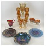 Selection of Carnival Glass Bowls, Plates & More