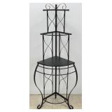 5.5 FT Wood & Metal Corner Bakers Rack