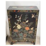 3 FT Hand Painted Chinese Lacquer Cabinet