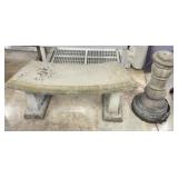 Concrete Garden Bench & Pedestal