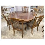 Regency Style Walnut Dining Table & Chairs