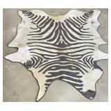 7 FT x 7 FT Hair on Hide Zebra Print Rug