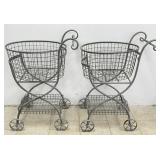 Vintage Style Metal Rolling Basket