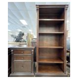 6 FT Dark Wood Display Shelf & Office Cabinet