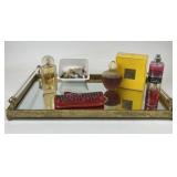 Perfume, Samples & Mirrored Tray
