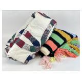 Hand Made Quilt & Crochet Afghan Throw