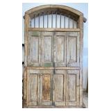 7 FT Antique Indian Teak Wood Jail Shutter Door