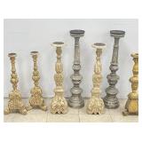 Selection of Home Decor Turned Wooden Candlesticks