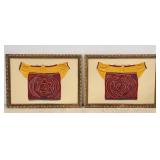 Framed Panama Traditional Guna Mola Textiles