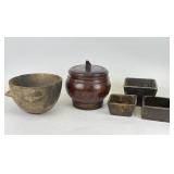 Vintage Wooden Bowl, Jar & More
