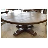 6 FT Solid Wood Pedestal Dining Table