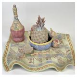 Hand Painted Still Life Sculpture - Signed & Dated