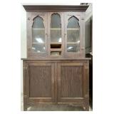 6.5 FT Antique Walnut Step Back Cabinet