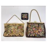 Vintage Walborg Petit Point Purse w/ Compact &
