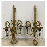 Vintage Gilt Louis XVI Style Wall Sconces