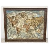 5 FT Handmade Framed Raised Relief Map Wall Art