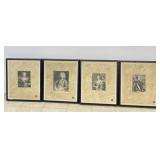 Antique Style Raised Relief Framed Prints