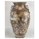 Hand Painted Satsuma Style Pottery Vase