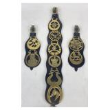 Vintage Horse Guard Brass Medals on Leather Straps