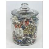 Selection of Costume Jewelry in Lidded Jar