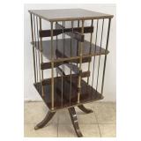 Mid Century Mahogany & Brass Revolving Bookcase