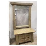 Steve Chase Framed Beveled Mirror & Low Dresser