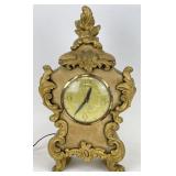 Gilt Chalkware Rococo Style Mantel Clock