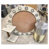 Post Modern Drum Shaped Side Table