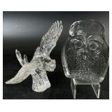 Vintage Blenko Clear Glass Owl Bookend & More