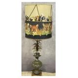 Hollywood Regency Lamp & Hand Embellished Shade