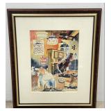 Framed Original Watercolor on Paper - Signed