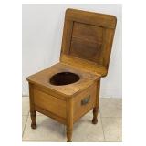 Antique Oak Commode Side Table