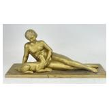 Vintage Chalkware Sculpture - Signed P Mas