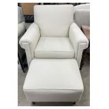 Upholstered Armchair w/ Matching Ottoman