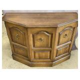 Mid Century Demilune Console Cabinet