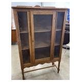 Antique Tiger Oak Curio Cabinet
