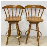 Oak Swivel Bar Stools