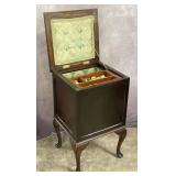 Antique Edwardian Square Mahogany Sewing Box