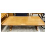 Vintage Solid Maple Trestle Base Coffee Table