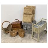 Wicker Basket, Plant Stand, Table & More