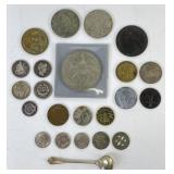 Vintage Coins & Sterling Spoon