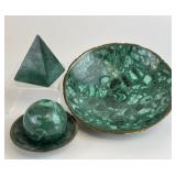 Carved Malachite Vessels & Decor