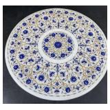 Handcrafted White Marble Table Top